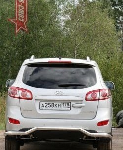 11 159 р. Защита заднего бампера Souz-96 (d60) Hyundai Santa Fe CM рестайлинг (2009-2012)  с доставкой в г. Краснодар. Увеличить фотографию 3