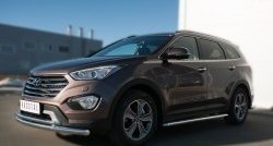 20 749 р. Защита переднего бампера (2 трубыØ63 и 42 мм, нержавейка) SLITKOFF  Hyundai Grand Santa Fe  1 DM (2013-2016) дорестайлинг  с доставкой в г. Краснодар. Увеличить фотографию 4