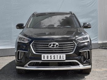 16 999 р. Одинарная защита переднего бампера диаметром 63 мм SLITKOFF  Hyundai Grand Santa Fe  1 DM (2016-2018) рестайлинг  с доставкой в г. Краснодар. Увеличить фотографию 3