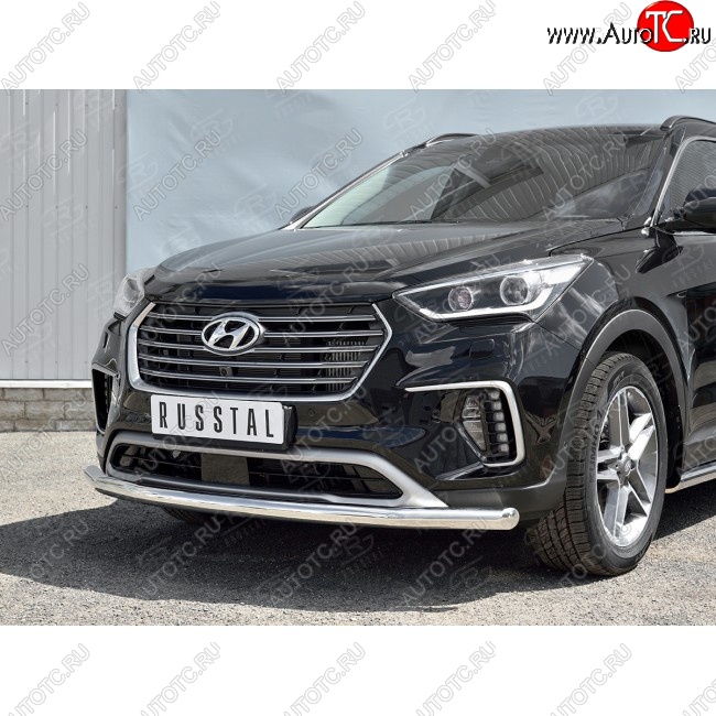 16 999 р. Одинарная защита переднего бампера диаметром 63 мм SLITKOFF  Hyundai Grand Santa Fe  1 DM (2016-2018) рестайлинг  с доставкой в г. Краснодар