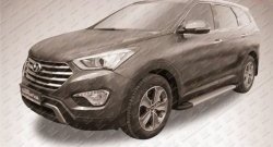 13 349 р. Алюминиевые пороги Slitkoff Optima Silver  Hyundai Grand Santa Fe  1 DM (2013-2016) дорестайлинг  с доставкой в г. Краснодар. Увеличить фотографию 2