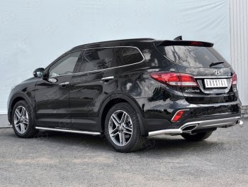 15 999 р. Защита заднего бампера (Ø63 мм уголки, нержавейка) SLITKOFF  Hyundai Grand Santa Fe  1 DM (2016-2018) рестайлинг  с доставкой в г. Краснодар. Увеличить фотографию 3