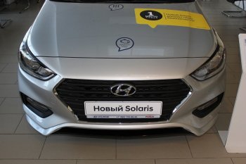 4 999 р. Накладка на передний бампер АвтоКрат Hyundai Solaris HCR седан дорестайлинг (2017-2020) (Неокрашенная)  с доставкой в г. Краснодар. Увеличить фотографию 4