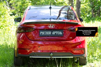 1 559 р. Лип спойлер RA Hyundai Solaris HCR седан дорестайлинг (2017-2020) (Неокрашенный)  с доставкой в г. Краснодар. Увеличить фотографию 2