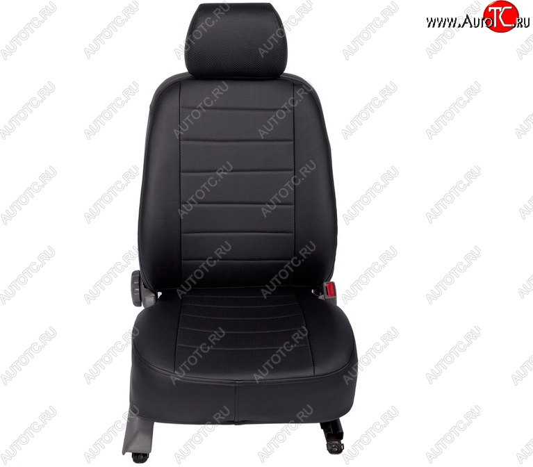 6 249 р. Чехлы Seintex (экокожа, 40/60)  Hyundai Solaris  HCR (2017-2022), KIA Rio  4 YB (2017-2025) (Цвет: черный/черный)  с доставкой в г. Краснодар