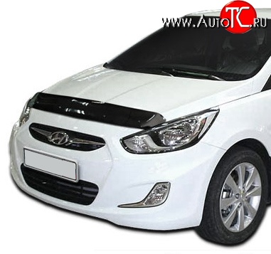 2 699 р. Дефлектор капота NovLine Hyundai Solaris RBr седан дорестайлинг (2010-2014)  с доставкой в г. Краснодар