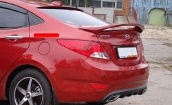 3 299 р. Козырёк на заднее лобовое стекло Sport v2 Hyundai Solaris RBr седан рестайлинг (2014-2017) (Неокрашенный)  с доставкой в г. Краснодар. Увеличить фотографию 2