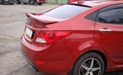 3 299 р. Козырёк на заднее лобовое стекло Sport v2 Hyundai Solaris RBr седан рестайлинг (2014-2017) (Неокрашенный)  с доставкой в г. Краснодар. Увеличить фотографию 3