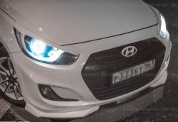 Накладка на передний бампер TopKontur Design v2 Hyundai Solaris RBr седан дорестайлинг (2010-2014)