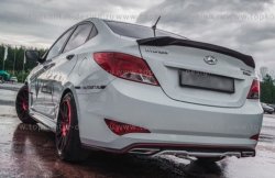 Накладка на задний бампер TopKontur Design Hyundai Solaris RBr седан дорестайлинг (2010-2014)