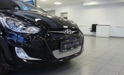 1 539 р. Сетка на бампер Russtal (хром)  Hyundai Solaris  RBr (2010-2014) седан дорестайлинг, хэтчбэк дорестайлинг  с доставкой в г. Краснодар. Увеличить фотографию 5