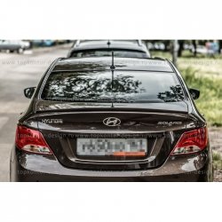 4 499 р. Лип спойлер HS-2 Hyundai Solaris RBr седан дорестайлинг (2010-2014) (Неокрашенный)  с доставкой в г. Краснодар. Увеличить фотографию 3