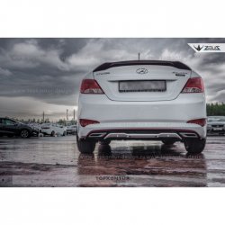 5 399 р. Лип спойлер Zeus  Hyundai Solaris  RBr (2010-2014) седан дорестайлинг (Неокрашенный)  с доставкой в г. Краснодар. Увеличить фотографию 5