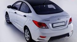 14 499 р. Задний бампер Sport  Hyundai Solaris  RBr (2010-2014) седан дорестайлинг (Неокрашенный)  с доставкой в г. Краснодар. Увеличить фотографию 2