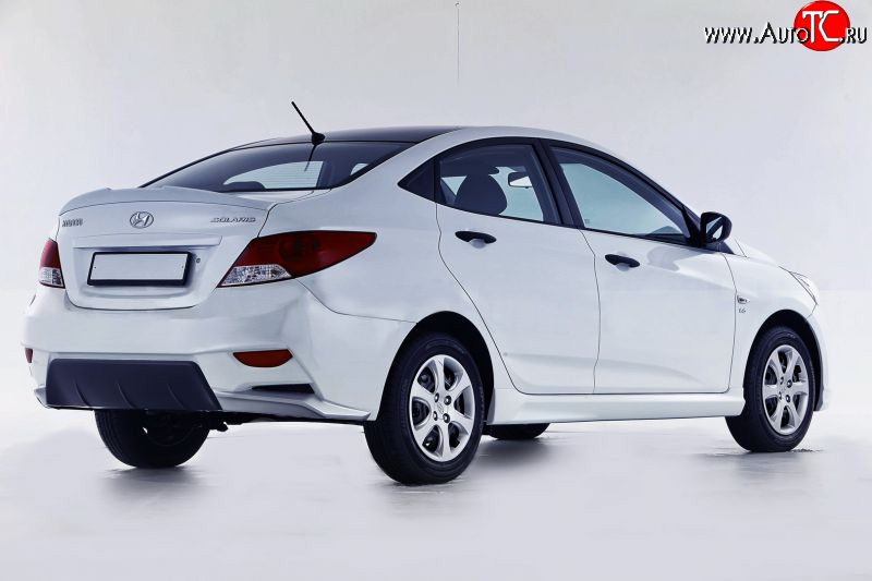 14 499 р. Задний бампер Sport  Hyundai Solaris  RBr (2010-2014) седан дорестайлинг (Неокрашенный)  с доставкой в г. Краснодар