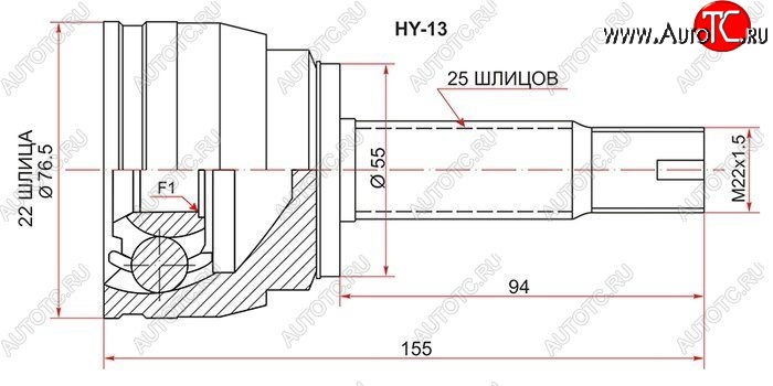 1 499 р. ШРУС (Россия) SAT (наружный) Hyundai Solaris RBr седан дорестайлинг (2010-2014)  с доставкой в г. Краснодар