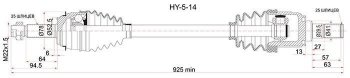 5 749 р. Привод передний левый SAT Hyundai Solaris RBr седан дорестайлинг (2010-2014)  с доставкой в г. Краснодар. Увеличить фотографию 1