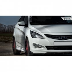 4 499 р. Накладка на передний бампер TopKontur Design Hyundai Solaris RBr седан рестайлинг (2014-2017) (Глянец под окраску, Неокрашенная)  с доставкой в г. Краснодар. Увеличить фотографию 8