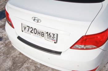 1 189 р. Накладка защитная на задний бампер Yuago Hyundai Solaris RBr седан рестайлинг (2014-2017)  с доставкой в г. Краснодар. Увеличить фотографию 4