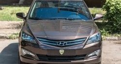 929 р. Реснички на фары Кураж  Hyundai Solaris  RBr (2014-2017) седан рестайлинг (Неокрашенные)  с доставкой в г. Краснодар. Увеличить фотографию 2