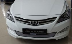 1 539 р. Сетка на бампер Russtal (хром)  Hyundai Solaris  RBr (2014-2017) седан рестайлинг  с доставкой в г. Краснодар. Увеличить фотографию 4