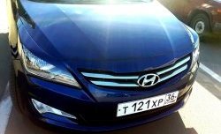 929 р. Реснички на фары Кураж  Hyundai Solaris  RBr (2014-2017) седан рестайлинг (Неокрашенные)  с доставкой в г. Краснодар. Увеличить фотографию 5