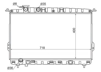 Радиатор двигателя (трубчатый, 2.0/2.4/2.5/2.7, МКПП) SAT KIA Optima 1 GD седан (2000-2005)