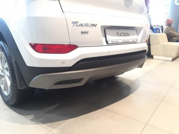 5 649 р. Накладка на задний бампер АвтоКрат Hyundai Tucson TL дорестайлинг (2015-2018) (Неокрашенная)  с доставкой в г. Краснодар. Увеличить фотографию 2