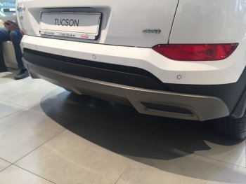 5 649 р. Накладка на задний бампер АвтоКрат Hyundai Tucson TL дорестайлинг (2015-2018) (Неокрашенная)  с доставкой в г. Краснодар. Увеличить фотографию 4