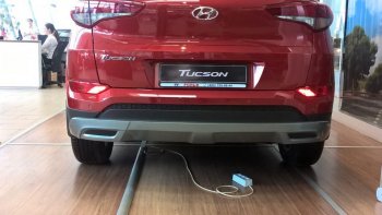 Накладка на задний бампер АвтоКрат Hyundai Tucson TL дорестайлинг (2015-2018)