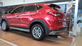 7 349 р. Пластиковые пороги АвтоКрат Hyundai Tucson TL дорестайлинг (2015-2018) (Неокрашенные)  с доставкой в г. Краснодар. Увеличить фотографию 2