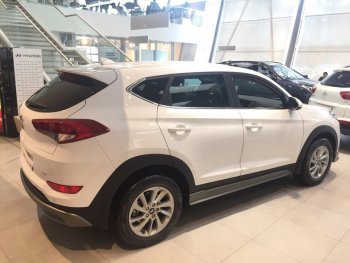 7 349 р. Пластиковые пороги АвтоКрат Hyundai Tucson TL дорестайлинг (2015-2018) (Неокрашенные)  с доставкой в г. Краснодар. Увеличить фотографию 3