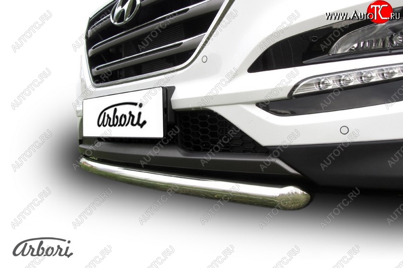 14 291 р. Защита переднего бампера Arbori (нержавейка, 1 труба d57 mm). Hyundai Tucson TL дорестайлинг (2015-2018)  с доставкой в г. Краснодар