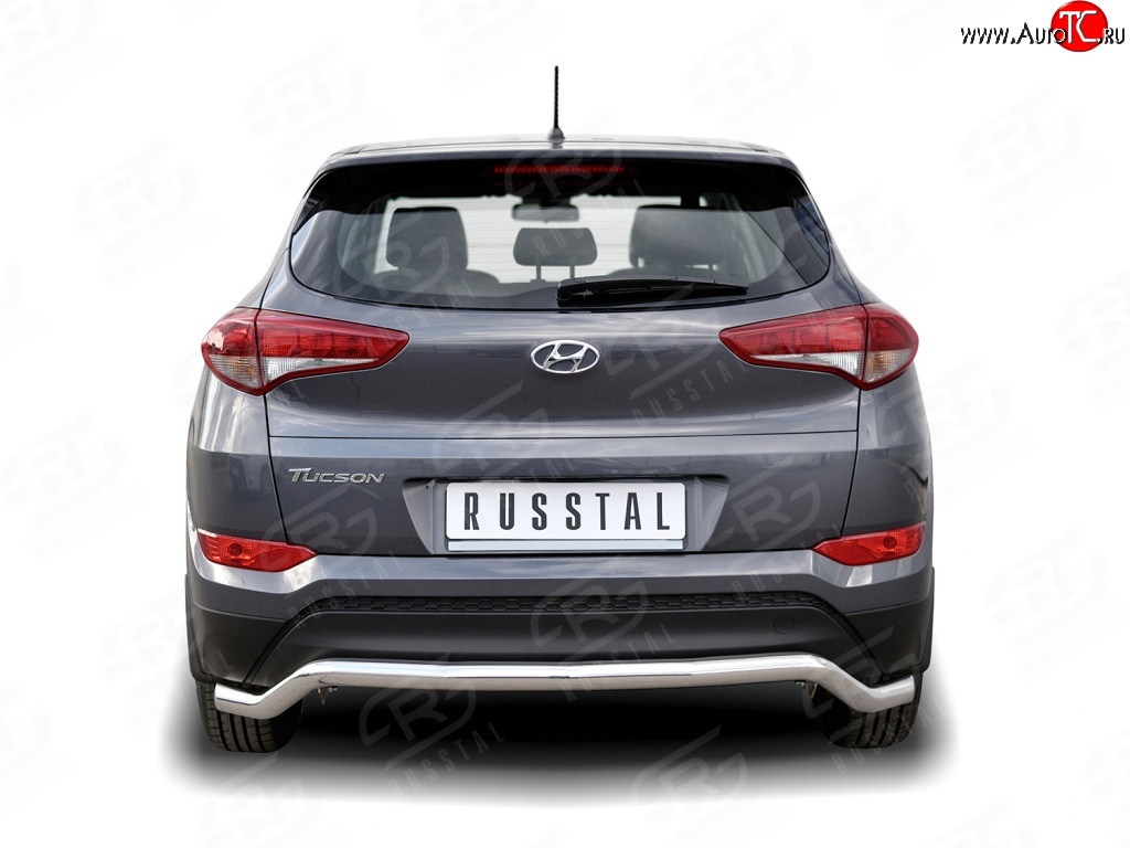 15 999 р. Защита заднего бампера (Ø63 мм волна, нержавейка) SLITKOFF  Hyundai Tucson  TL (2015-2018) дорестайлинг  с доставкой в г. Краснодар