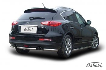 Защита заднего бампера Arbori (короткая, нержавейка, 1 труба d57 mm). INFINITI EX35 J50 (2007-2013)