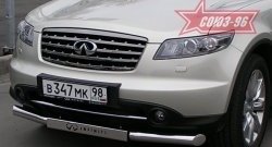 Защита переднего бампера одинарная (Европа) Souz-96 (d76) INFINITI FX45 S50 рестайлинг (2005-2009)