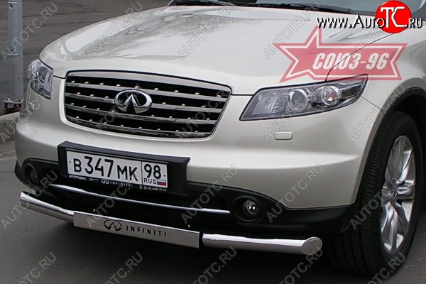 28 394 р. Защита переднего бампера одинарная (Европа) Souz-96 (d76) INFINITI FX45 S50 рестайлинг (2005-2009)  с доставкой в г. Краснодар