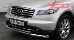 Защита переднего бампера двойная (Европа) Souz-96 (d76/60) INFINITI FX45 S50 рестайлинг (2005-2009)