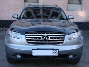 3 199 р. Дефлектор капота SIM  INFINITI FX35  S50 - FX45  S50  с доставкой в г. Краснодар. Увеличить фотографию 2