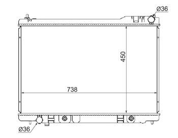 Радиатор двигателя SAT (пластинчатый, МКПП/АКПП) INFINITI FX35 S50 дорестайлинг (2002-2005)