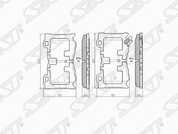 Колодки тормозные SAT (передние)  FX35  S50, FX45  S50