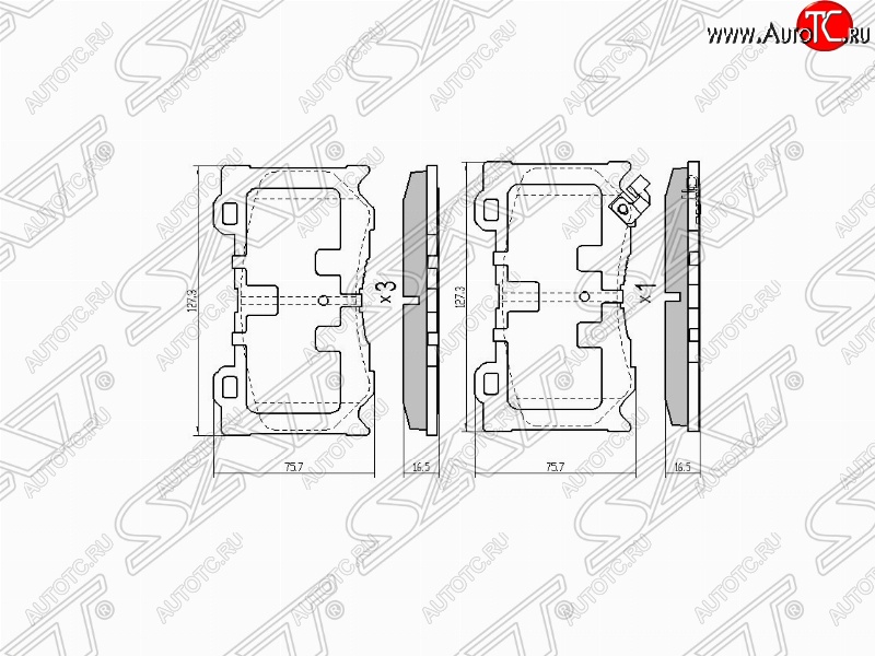 1 279 р. Колодки тормозные SAT (передние)  INFINITI FX35  S50 - FX45  S50  с доставкой в г. Краснодар