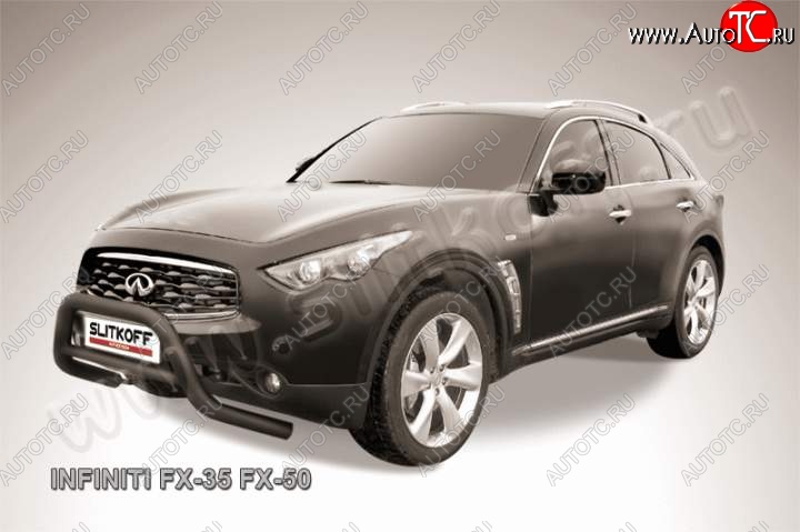 34 749 р. Кенгурятник d76 низкий INFINITI FX35 S51 дорестайлинг (2008-2011) (Цвет: серебристый)  с доставкой в г. Краснодар