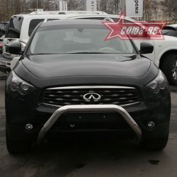 25 019 р. Защита переднего бампера Souz-96 (d76) INFINITI FX35 S51 дорестайлинг (2008-2011)  с доставкой в г. Краснодар. Увеличить фотографию 2