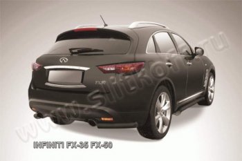 Защита заднего бампера из уголков d57 Slitkoff INFINITI FX50 S51 дорестайлинг (2008-2011)