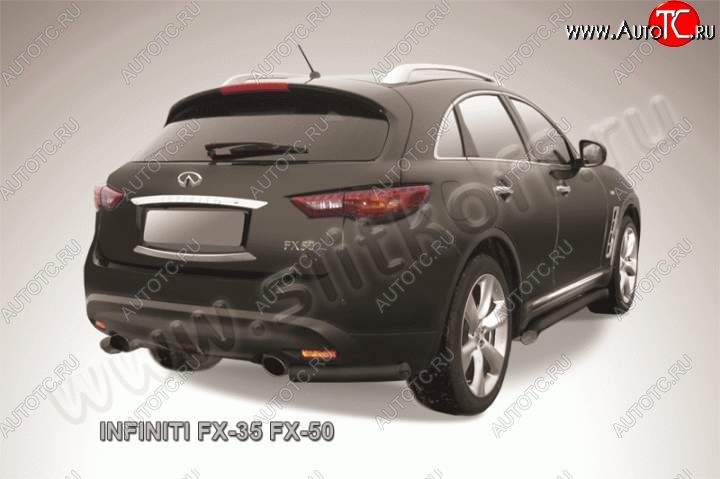 7 599 р. Защита заднего бампера из уголков d57 Slitkoff INFINITI FX50 S51 дорестайлинг (2008-2011) (Цвет: серебристый)  с доставкой в г. Краснодар