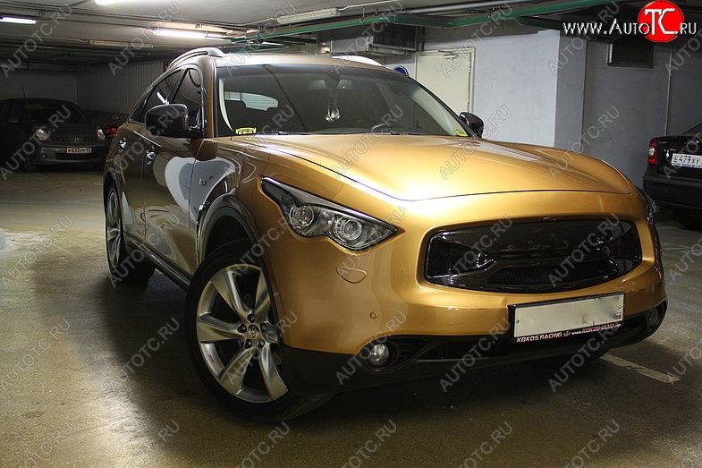 2 099 р. Реснички на фары Custom INFINITI FX50 S51 рестайлинг (2012-2014) (Неокрашенные)  с доставкой в г. Краснодар