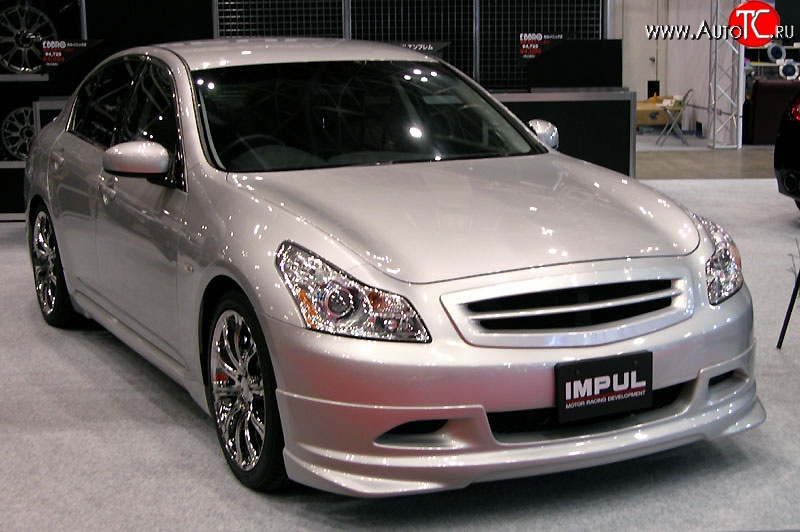 23 899 р. Накладка на передний бампер Impul INFINITI G35 V36 седан (2006-2015) (Неокрашенная)  с доставкой в г. Краснодар