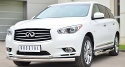 22 649 р. Защита переднего бампера (2 трубыØ76 и 63 мм, нержавейка) SLITKOFF INFINITI JX35 (2012-2014)  с доставкой в г. Краснодар. Увеличить фотографию 3