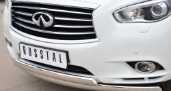 24 999 р. Защита переднего бампера (2 трубыØ75х42 мм, нержавейка) Russtal INFINITI JX35 (2012-2014)  с доставкой в г. Краснодар. Увеличить фотографию 2